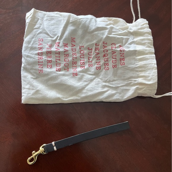 Clare V. Black Leather wristlet strap with Gold Hardware
